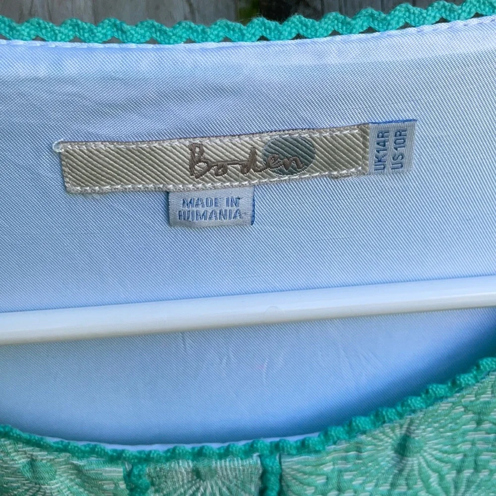 Boden Clara Dress floral daisy jacquard textured glam retro mint 10 10 R - Picture 5 of 11